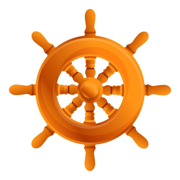 Ship wheel icon, cartoon style - Вектор,изображение
