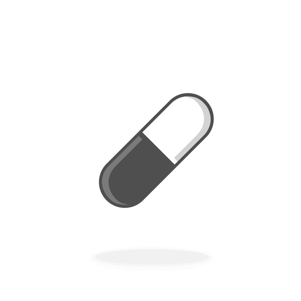 Símbolo de ilustración de vector de icono de cápsula de píldora - Concepto de medicina moderna
. - Vector, Imagen