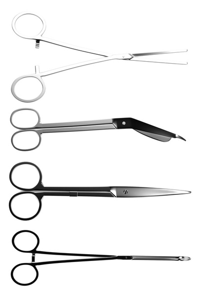 Realistic 3d render of surgery tools - Foto, afbeelding
