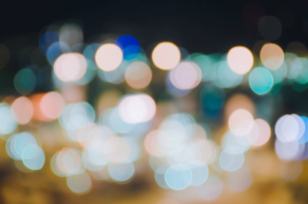 Light night city blurred bokeh abstract background ,Multi-colored bokeh images - Foto, immagini