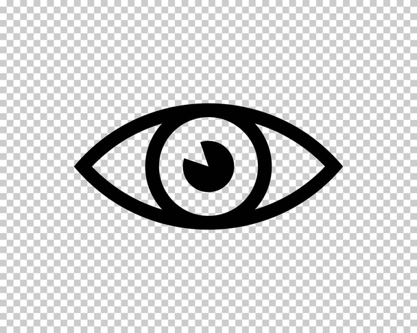 Şeffaf arkaplan vektörü EPS 10 üzerinde siyah göz simgesi - Vektör, Görsel