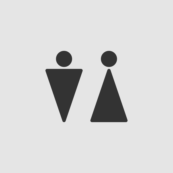 Bathroom icon flat. Black pictogram on grey background. Vector illustration symbol - Vector, Image