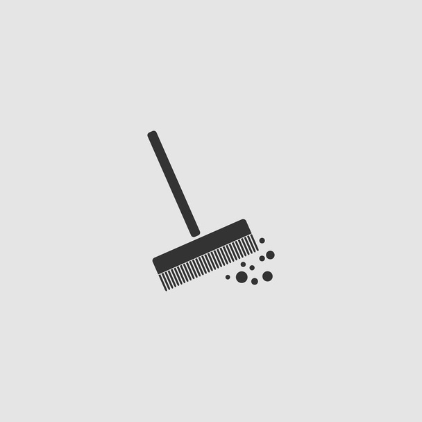 Mop bucket icon flat. Black pictogram on grey background. Vector illustration symbol - Vector, Image