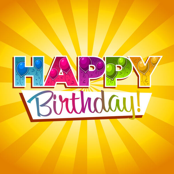 Happy Birthday Greeting Card - Vector, afbeelding