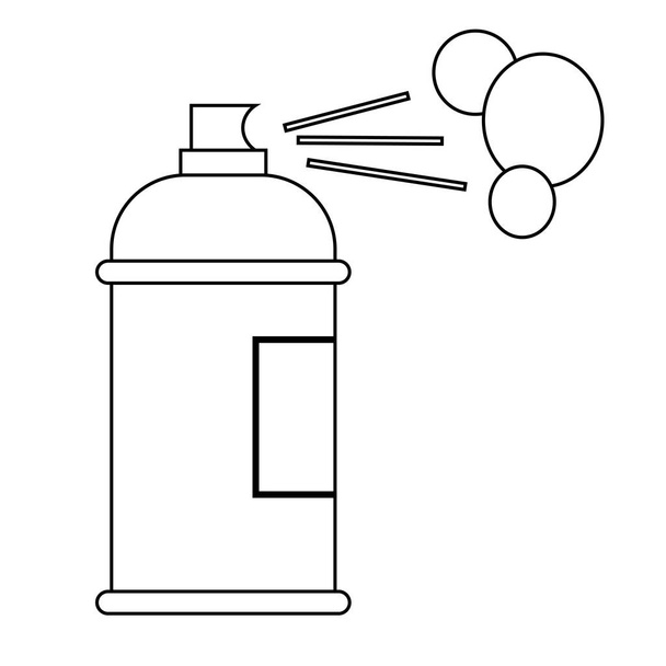 Spray paint in metal container for drawing street wall graffiti in sketch style - Vector, Image