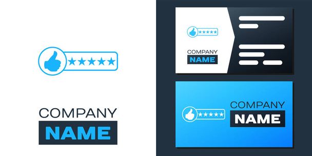 Logotype Tüketici veya müşteri ürün derecelendirme simgesi beyaz arkaplanda izole edildi. Logo tasarım şablonu elemanı. Vektör - Vektör, Görsel