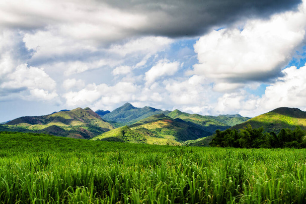 Valle de los Ingenios (Vale usinas de açúcar) em Cuba, um destino turístico famoso e uma grande área de cultivo de cana-de-açúcar. Trinidad
 - Foto, Imagem