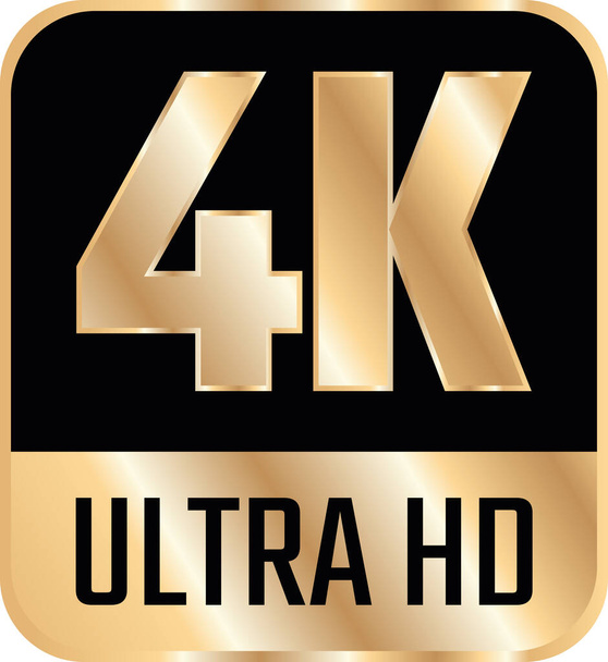 Ultra HD 4K icon. Image with clipping path. - Vektör, Görsel