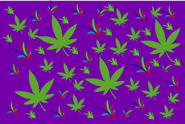 cannabis patroon achtergrond, mooie vector achtergrond,  - Vector, afbeelding
