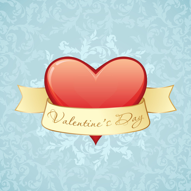 Открытка ко Дню Святого Валентина - Вектор,изображение