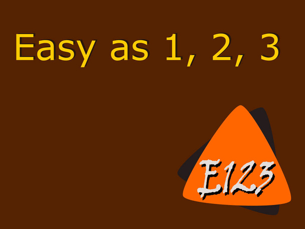 E123 acronimi Facile come 1, 2, 3 presentati in stile logo vettore colorato per la comunicazione illustrazione poster stampa. - Vettoriali, immagini