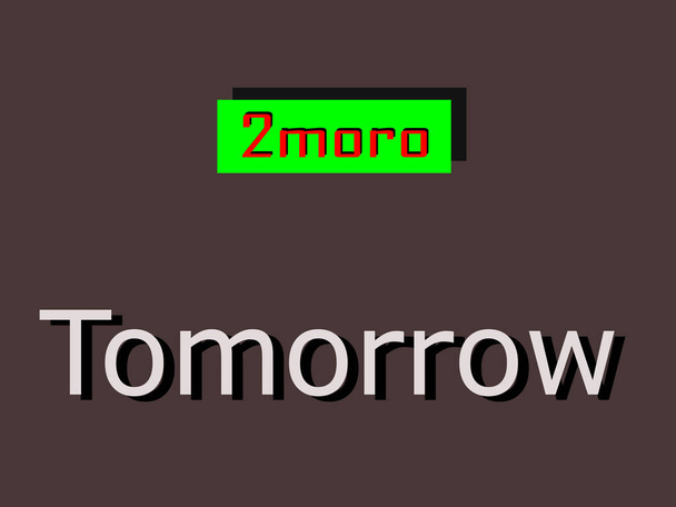 2MOROの頭字語明日は、コミュニケーションポスタープリントイラストのためのロゴスタイルカラフルなベクトルに発表. - ベクター画像