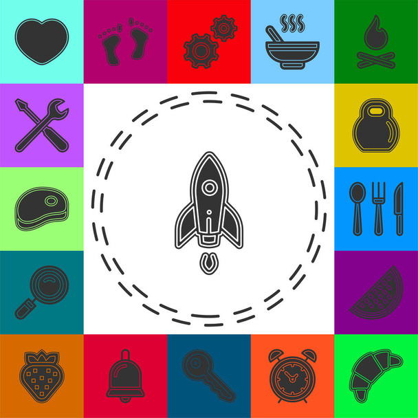 Rocket base icon. spacecraft - vector rocket - spaceship. Simple sign illustration. rocket symbol design from space exploration series. Flat pictogram - simple icon - ベクター画像