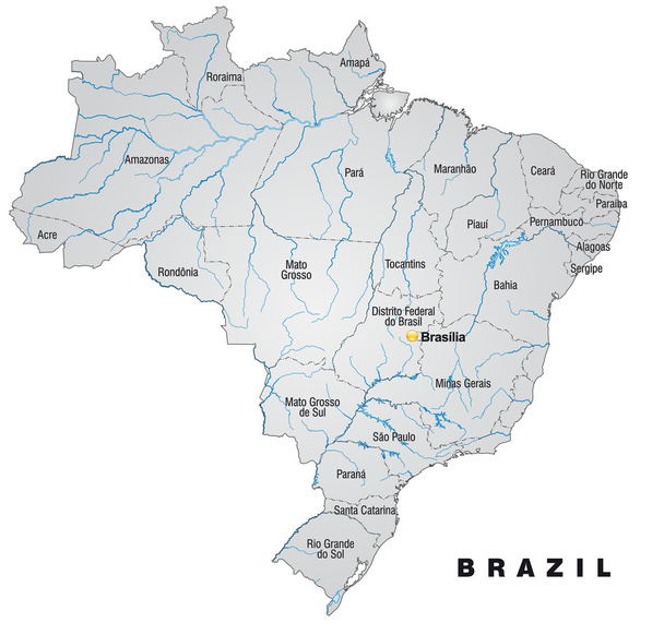 Карта Бразилии
 - Вектор,изображение