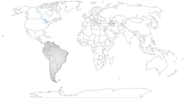 Karte von Südamerika - Vektor, Bild
