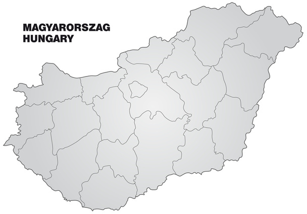 Mapa Węgier - Wektor, obraz