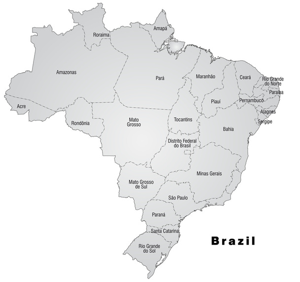 Mapa online de Brasil
 - Vector, Imagen
