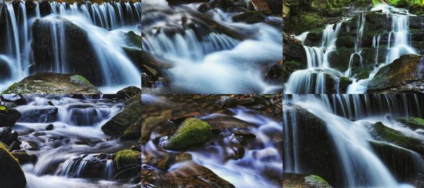 vízesésekről készült fotók kollázsa. Gyűjtemény őszi fotók - Fotó, kép