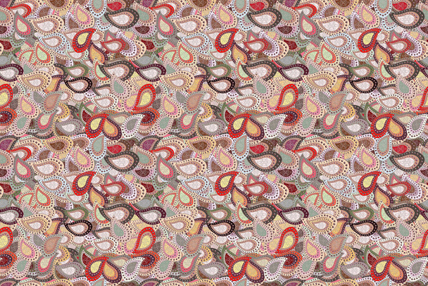 Seamless pattern Elegant decorative ornament for fashion print, scrapbook, wrapping paper, wallpaper. Pictures on a beige, neutral and gray colors Raster illustration. - Photo, Image