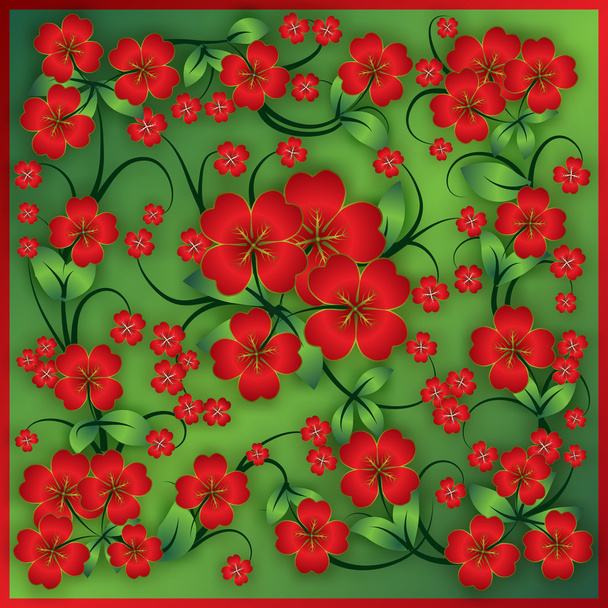 abstract floral background with spring ornament - Vektor, obrázek
