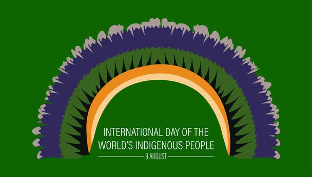 Illustrazione vettoriale della Giornata Internazionale dei Mondi Indigeni. 9 agosto Design vettoriale con maschera colorata - Vettoriali, immagini