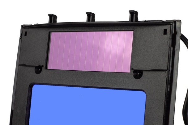 Frammento di una cella fotovoltaica e di una maschera di saldatura a pannello solare. - Foto, immagini