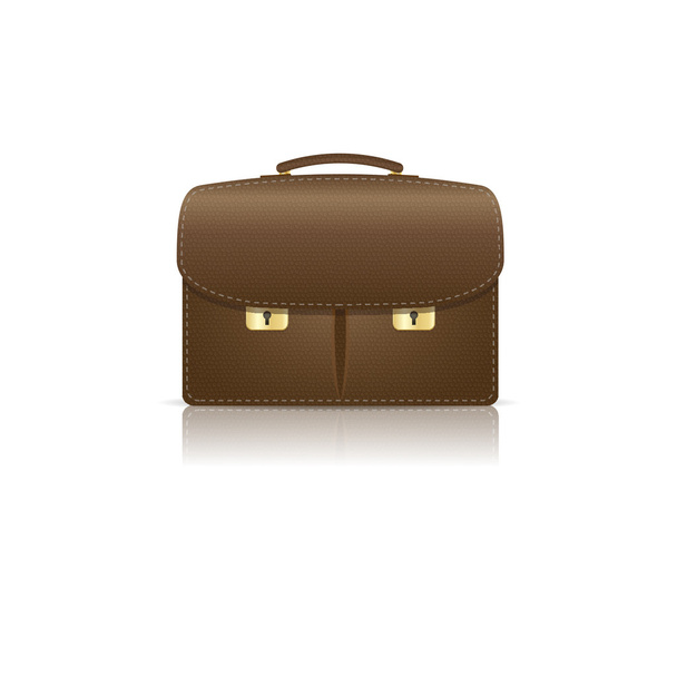 Изолированный коричневый кожаный портфель из кожи крокодила
 - Фото, изображение