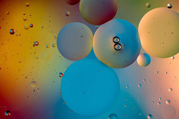 Multicolor background with 3D render bubbles - Фото, изображение