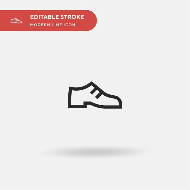 Scarpe semplice icona vettoriale. Illustrazione modello di design simbolo per elemento web mobile UI. Pittogramma moderno a colori perfetto sul tratto modificabile. Icone scarpe per il tuo progetto aziendale - Vettoriali, immagini