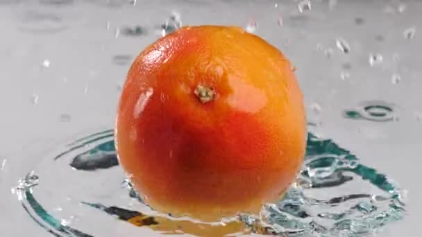 Grapefruit druppel op water plons - Video