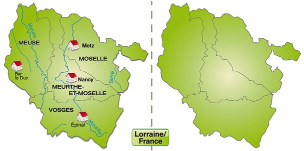 ロレーヌの地図 - ベクター画像