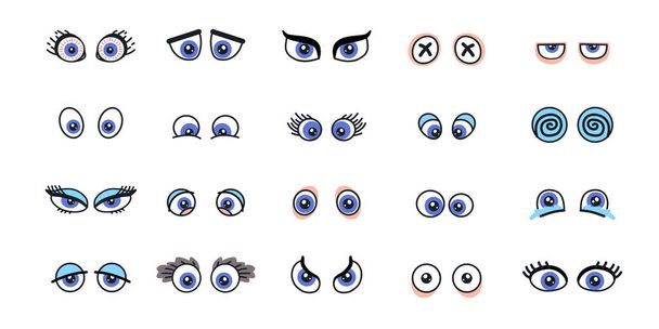 Set of monster eyes in different poses. - Vector, Image