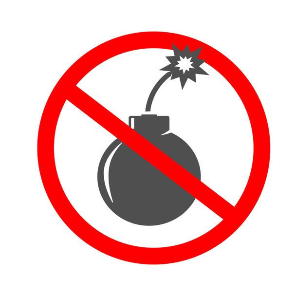 Illustration vectorielle de signe d'icône d'avertissement de bombe - Vecteur, image