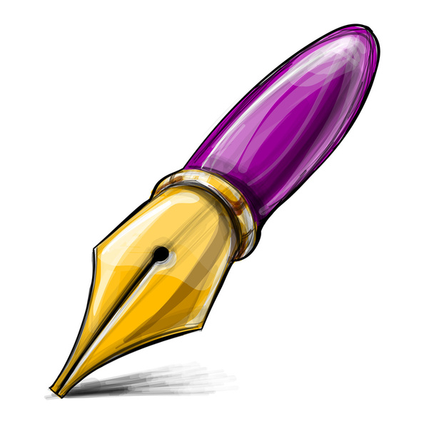 Old fashioned ink pen - Vector, afbeelding