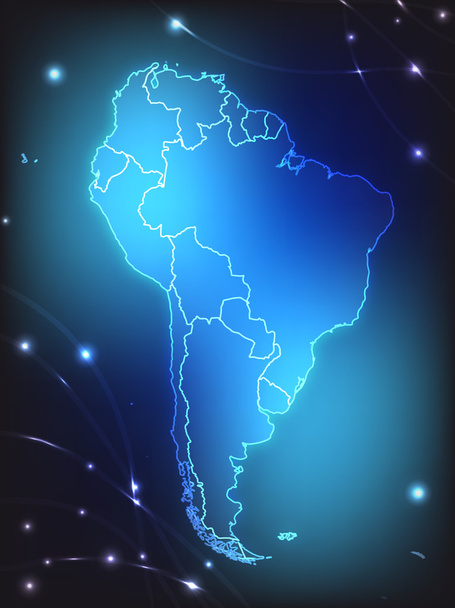 Карта Южной Америки - Вектор,изображение