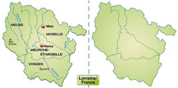 ロレーヌの地図 - ベクター画像
