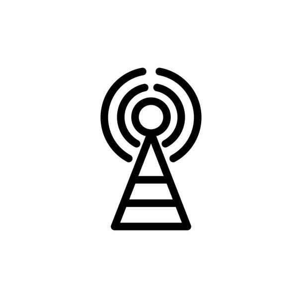 Ilustración Vector gráfico del icono de la torre. Ajuste para la comunicación, inalámbrico, señal, transmisor, red etc.
. - Vector, imagen