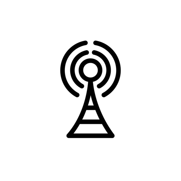 Illustration Vector graphic of tower icon. Fit for communication, wireless, signal, transmitter, network etc. - Vector, Image