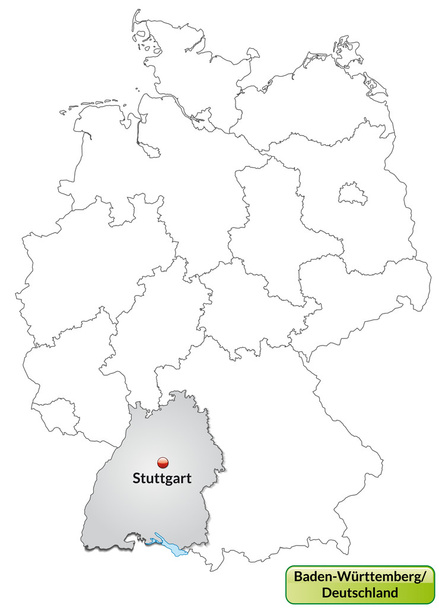 Kaart van Baden-Wuerttemberg - Vector, afbeelding