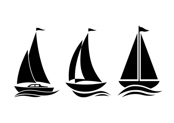 Ikonen des Segelbootes - Vektor, Bild