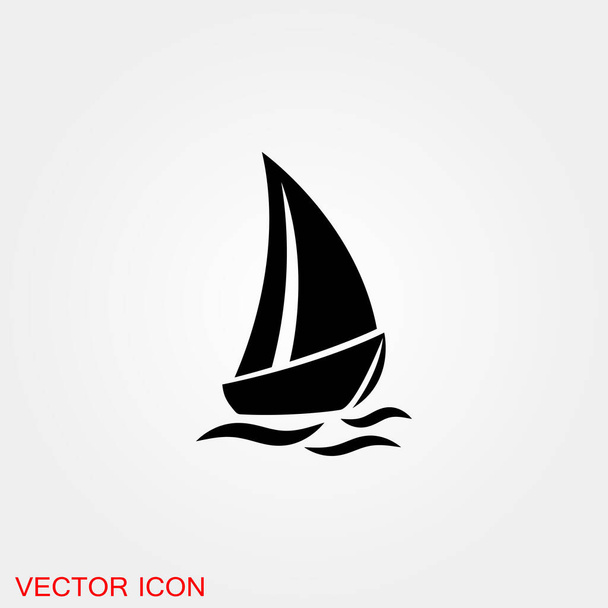 Boot icoon. Scheepsvervoer vector teken - Vector, afbeelding