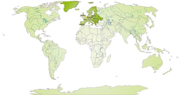 kaart van Europa - Vector, afbeelding
