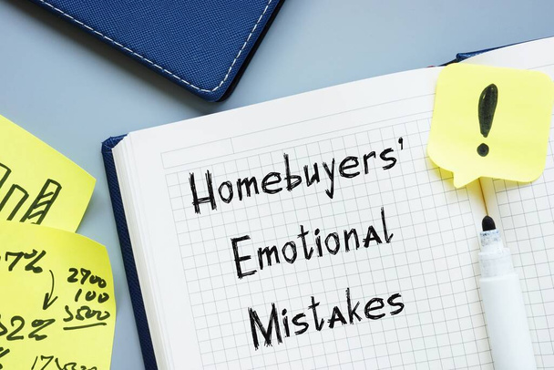 Homebuyers' Emotional Mistakes phrase on the page. - Photo, Image