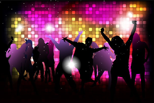 Party design with dancing people - Vector, Image