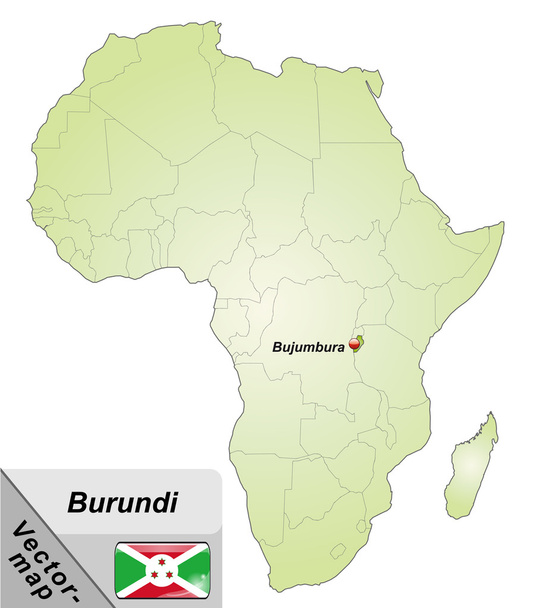kaart van burundi - Vector, afbeelding