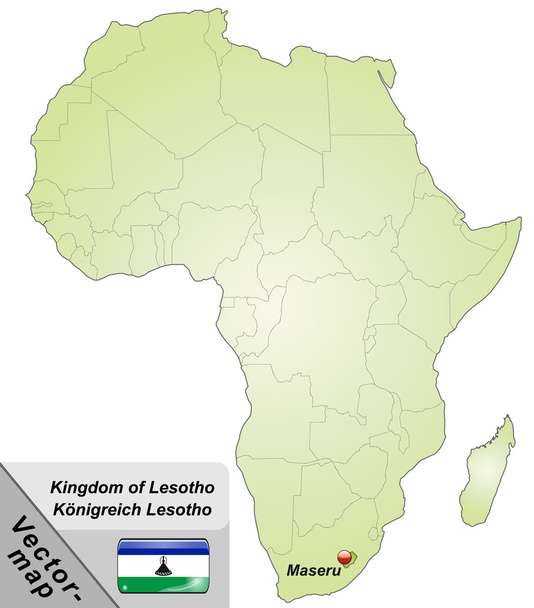 Lesoto Haritası - Vektör, Görsel