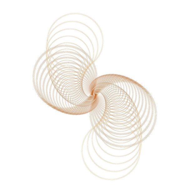 Aufwändiges, gedämpftes orange und beige abstraktes spiralförmiges Wellendesign - Foto, Bild