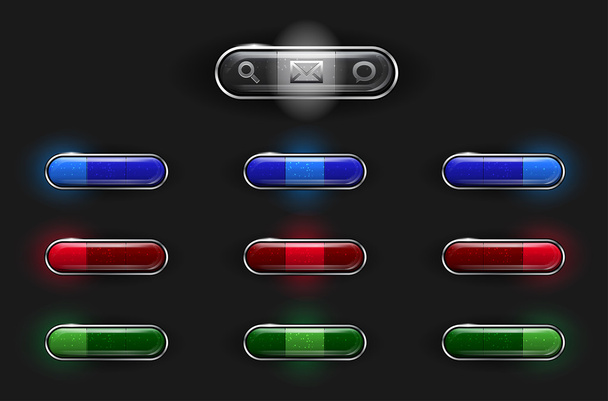 Set of shiny buttons - Vetor, Imagem