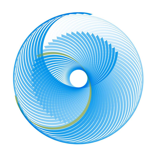 Kompliziertes hellblaues abstraktes spiralförmiges Wellendesign - Foto, Bild