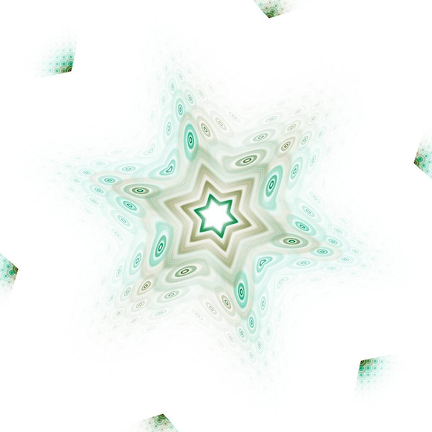 Дизайн темно-зеленої та коричневої сяючої зірки, фрактал з перевернутими кольорами на білому тлі
 - Фото, зображення